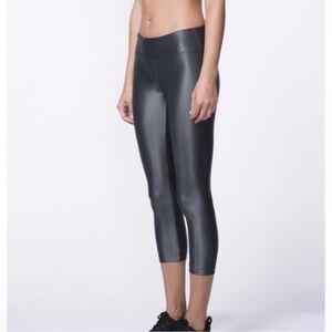 Koral lustrous high rise Capri Legging in gunmetal